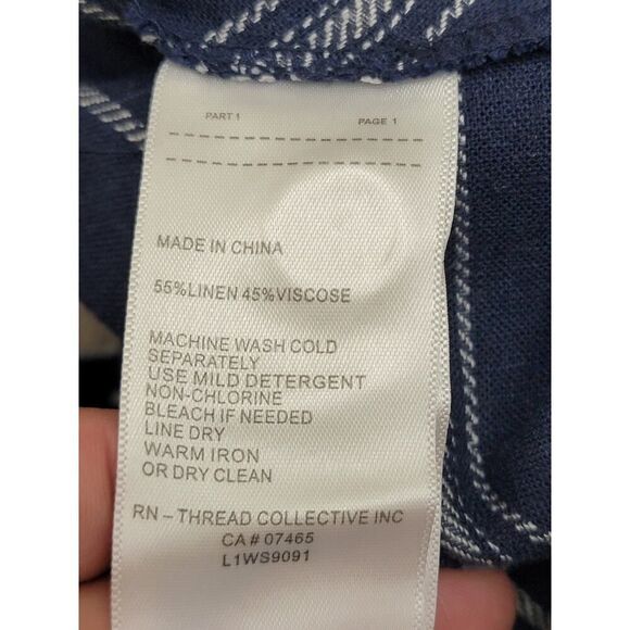 Laundry by Shelli Segal Striped Linen Viscose Sleeveless Jumpsuit Navy Size 8 - Picture 10 of 10